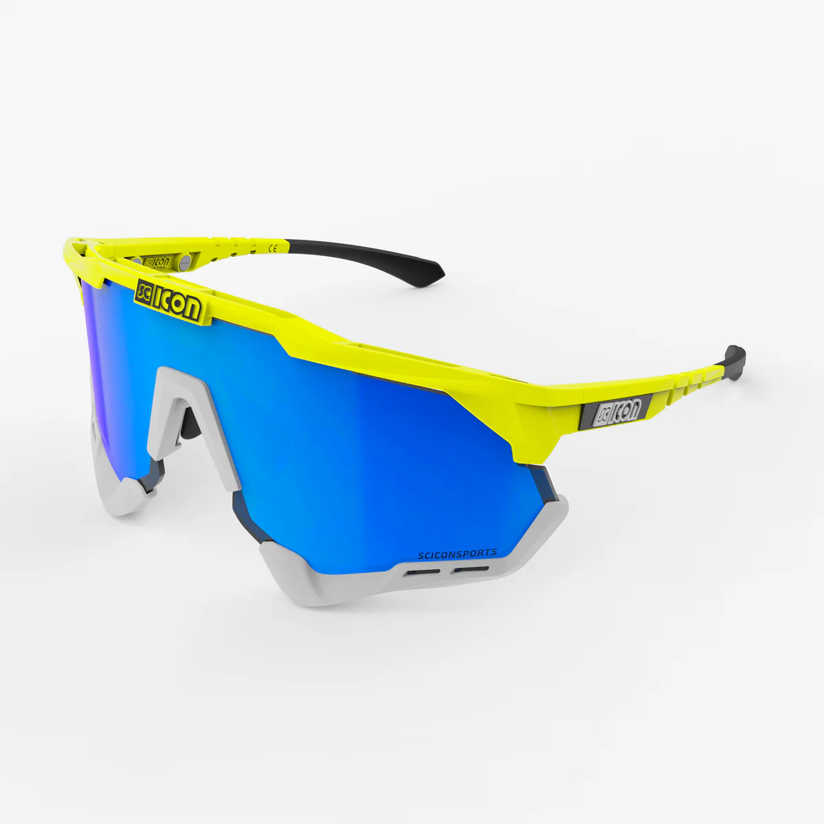 Scicon Aeroshade XL cykelbriller yellow fluo/multimirror blå