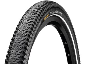 Continental Double Fighter III tråddæk 700x35c (37-622) sort med refleks