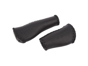 Ergotec Monaco håndtag i læder ø22,2mm/135/92mm bred sort